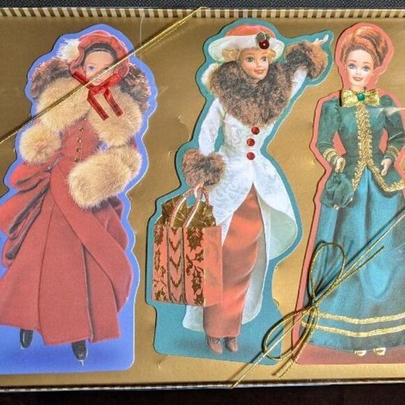 HALLMARK 3-VICTORIAN BARBIE GREETING CARDS NIB '96 - Picture 1 of 6